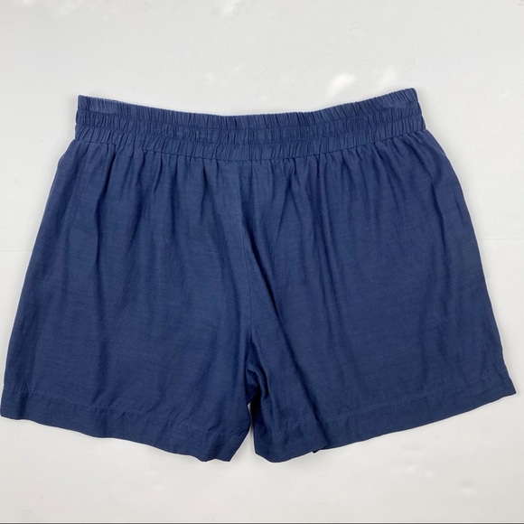 Vince Pull On Drawstring Cupro Cotton Shorts Navy - Picture 2 of 4